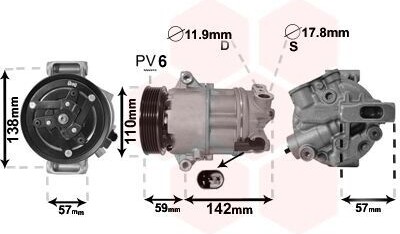 VAN WEZEL 0100K133 Kompresor klimatizácie