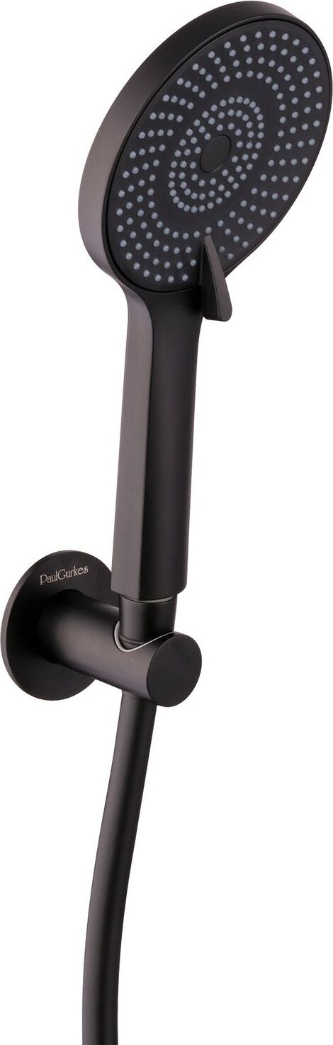 PaulGurkes Handbrause mit Halter und Schlauch Matt-Schwarz PGHBS1-MB