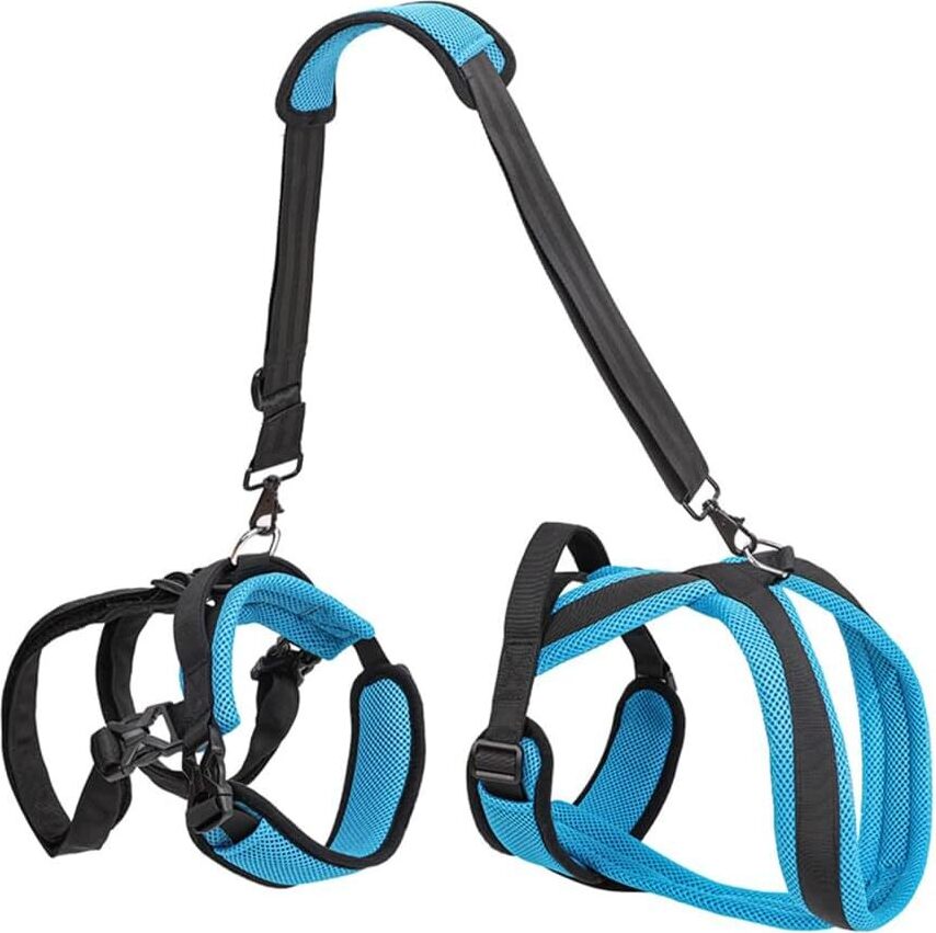 Zimtky Hunde Hebegeschirr, Schulter- & Hüftgeschirr mit Griff und Schultergurt, Verstellbare Hunde-Stützgeschirr zur Unterstützung der Hinterbeine, alte, behinderte, Gelenkverletzungen, Arthritis Z240920CJLJ182