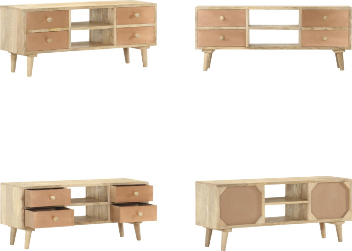 vidaXL TV Schrank 110×30×45 cm Mango Massivholz - TV-Schrank - TV-Schränke - Holz-TV-Schrank - Holz-TV-Schränke HL287874