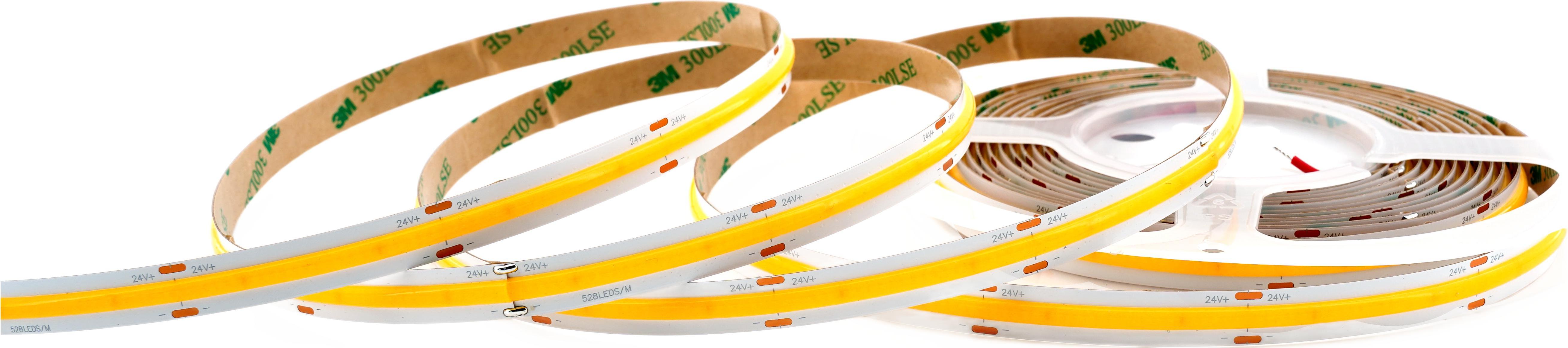 SK-LED COB LED-Streifen 10 mm – 528 LEDs/m, 24 V, 14 W/m, homogenes und punktfreies Licht