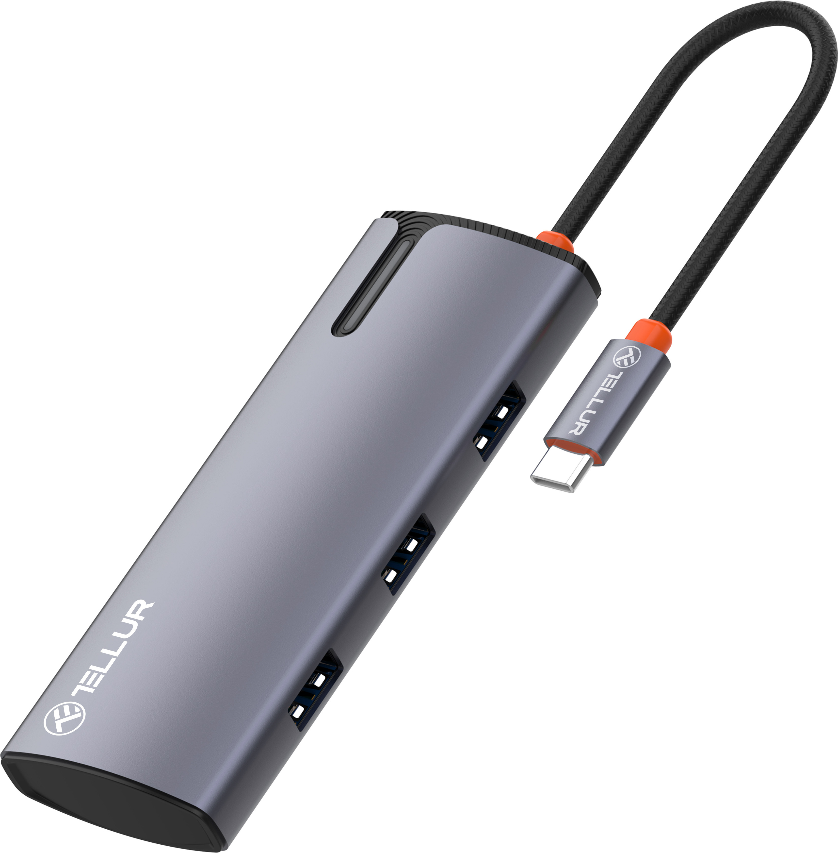 Rozbočovač Tellur USB-C, PD 3.0 100W HDMI, 3xUSB 3.0