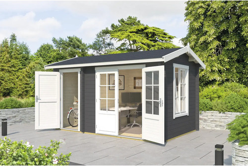 Gartenhaus Outdoor Life Wrexham 1 inkl. Fußboden 430 x 288,1 cm carbongrau LasitaMaja_4416602004