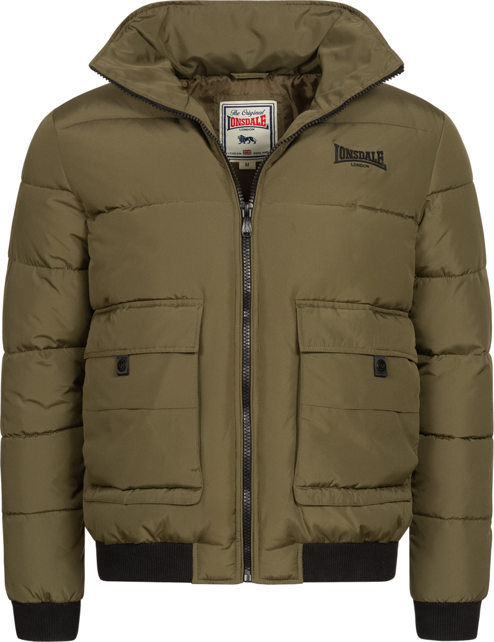 Herren Winterjacke mit Kapuze normale Passform TAYPORT Olive/Black L Lonsdale 117314