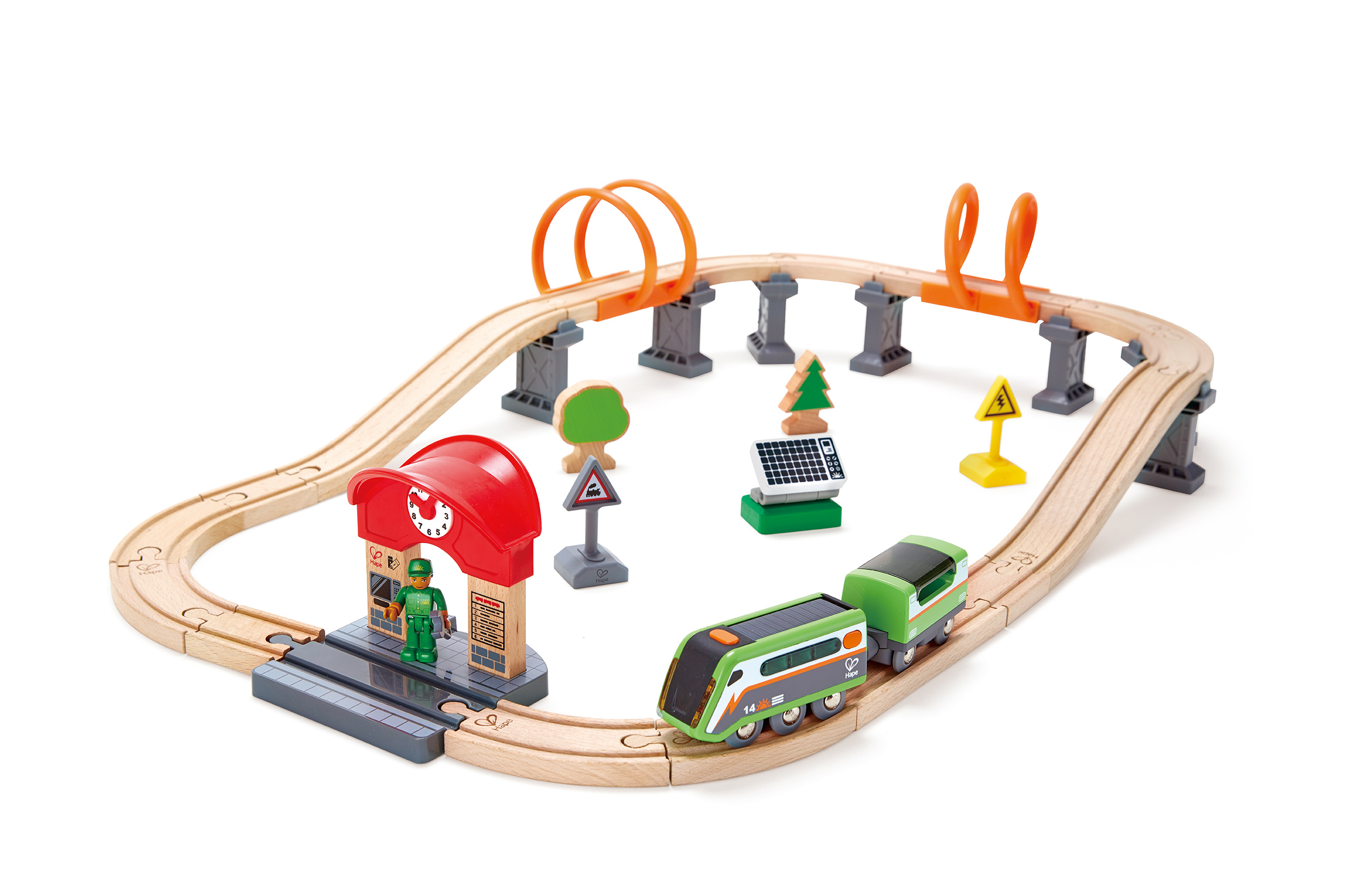 Hape Holzeisenbahn Solarenergie nachhaltiges Spielzeug E3762