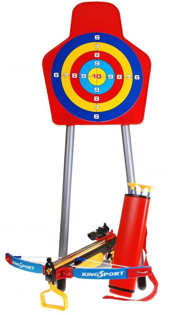 Ramiz Große Armbrust für Kinder ab 3 Jahren. Schild auf Ständer + 3 Bolzen mit Saugnäpfen + Köcher ZOG.35881D-3