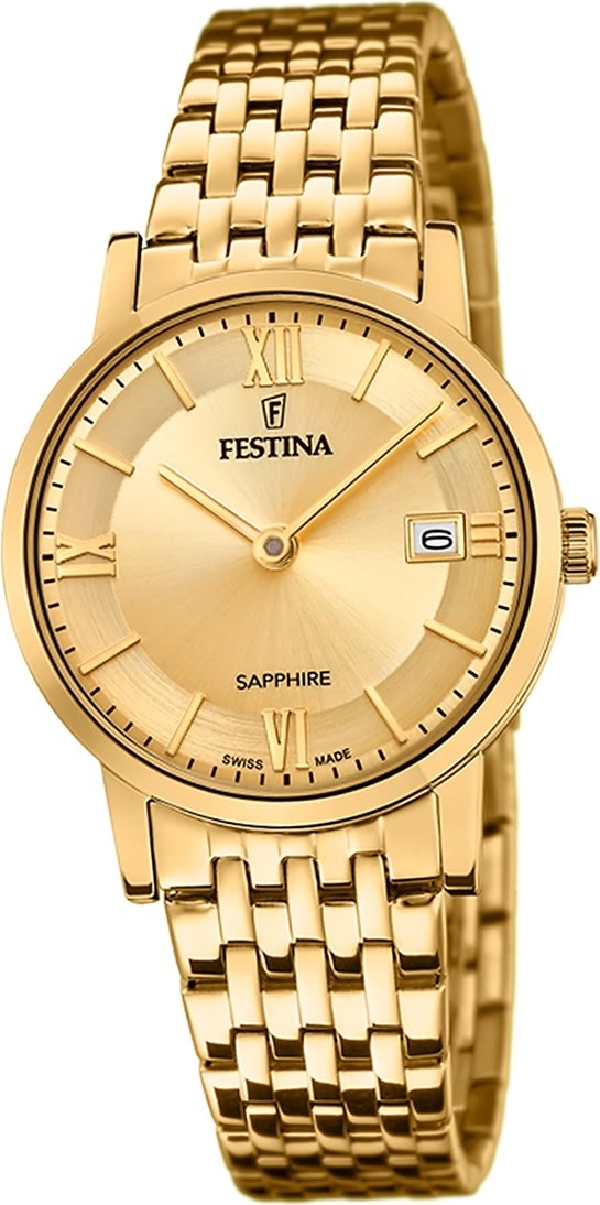 Festina dámske hodinky z ušľachtilej ocele zlaté Festina Swiss Made náramkové hodinky D2UF20021/2
