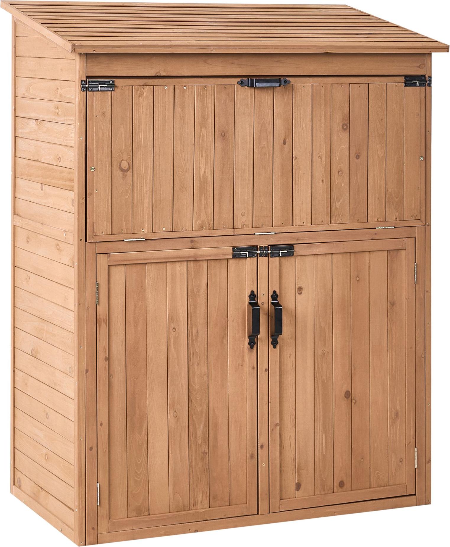 BELIANI Záhradný prístrešok hnedý jedľový drevený zámok na dvere