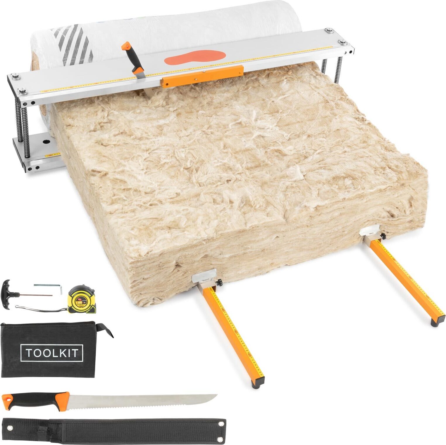 BAUTEC TOOLS EQUIPMENT CONSTRUCTION BAUTEC Dämmstoffschneider ISO-QUICKCUT + Dämmstoffmesser » für Rollenware » Glaswolle, Steinwolle und Mineralwolle SET-1326