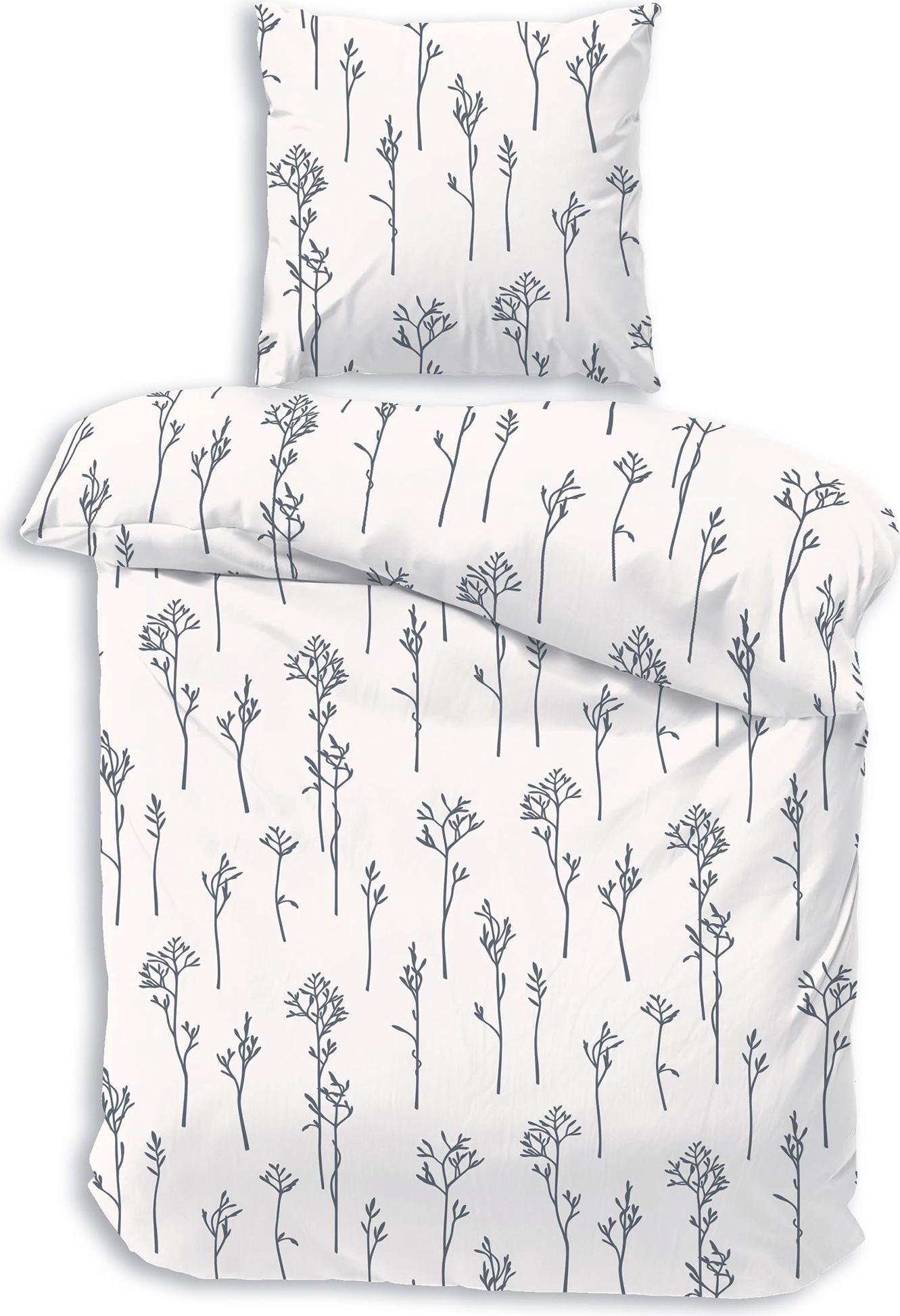 Dobnig Bettwäsche Flanell - Blumenzweige 155 x 220 cm natur Blumenzweige, natur, grau 10854