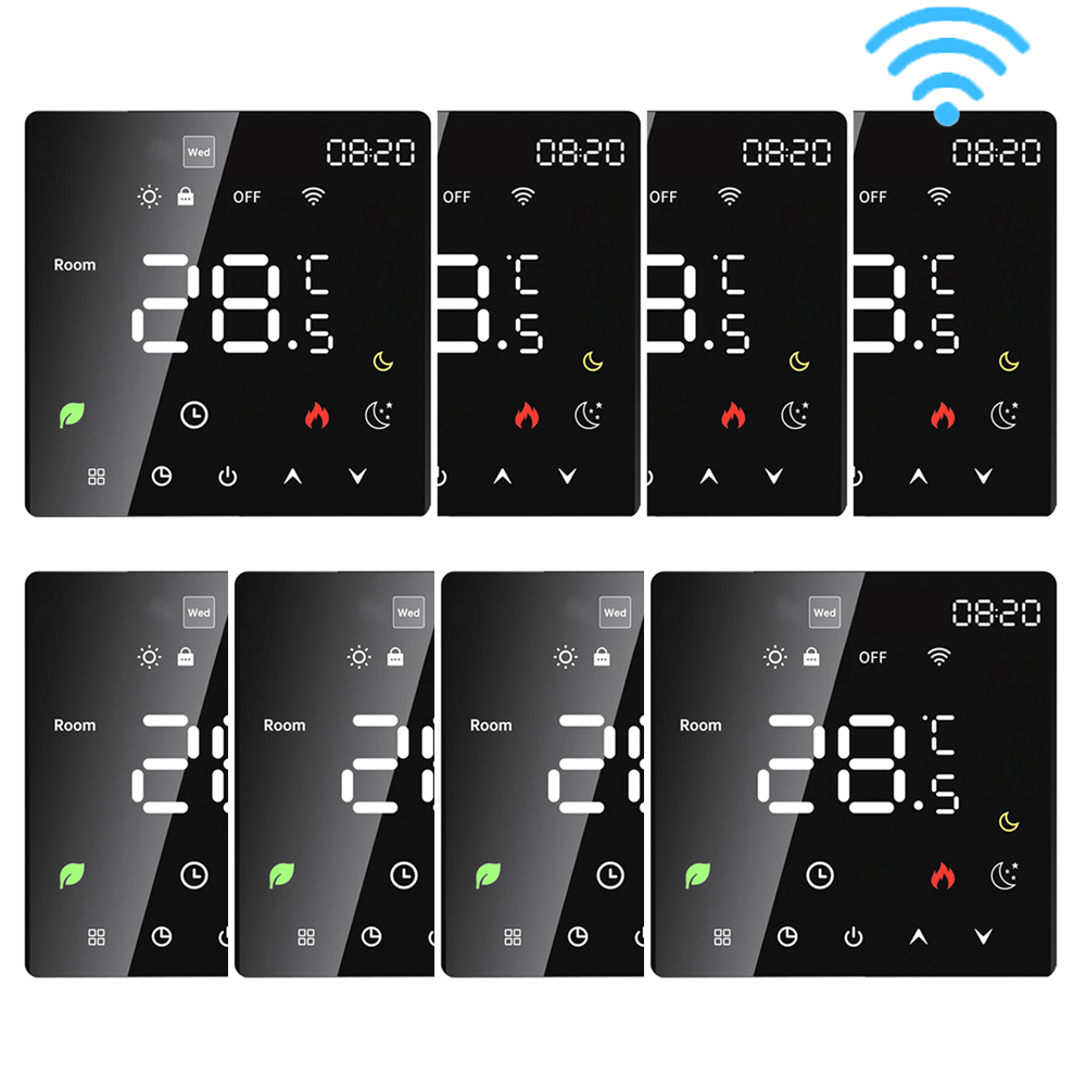 8X Smart WiFi termostat 3A ohrev vody digitálny izbový termostat podlahové kúrenie programovateľný vnútorný teplomer, kompatibilný s Amazon Google Home