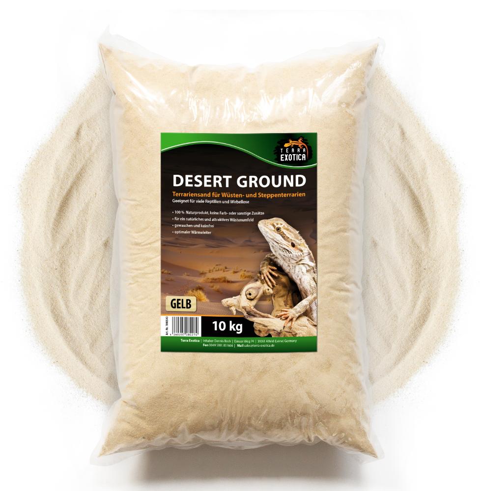 TERRA EXOTICA Terrariensand Desert Ground 10 kg gelb – Natürlicher Wüstensand für Terrarien