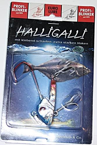 Profi Blinker Halligalli 80 gr. mit Jighaken und zwei Drillingen Makrele