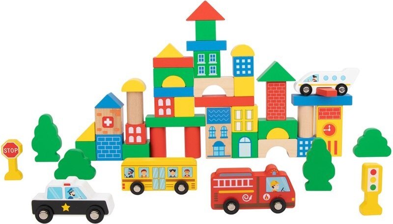 Tooky Toy Holzbauklötze Stadt 50 el.
