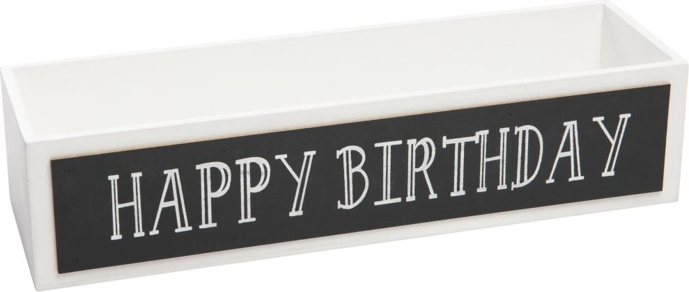 Freese Holzkiste Happy Birthday weiß, 45 x 13 x 10,5 cm