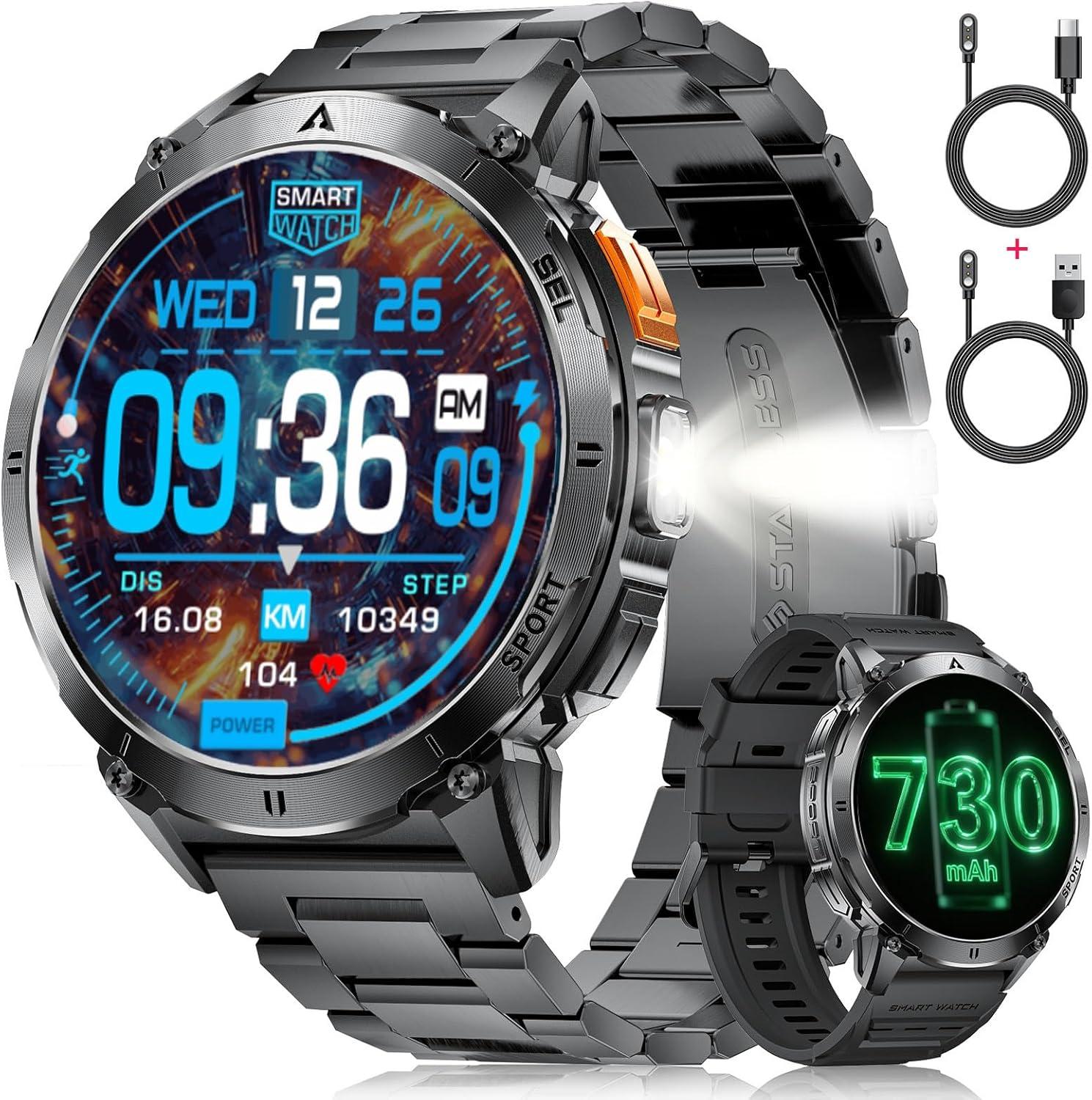 LIGE Militärische Herren-Smartwatch mit 1,62