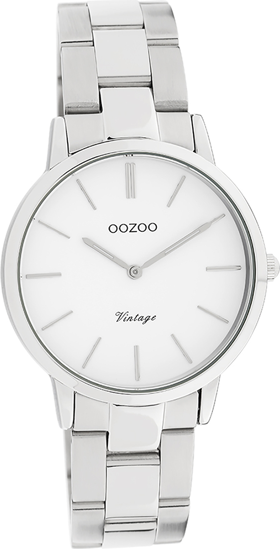 Oozoo Dámske náramkové hodinky Vintage Series analógové kovové strieborné D2UOC20038