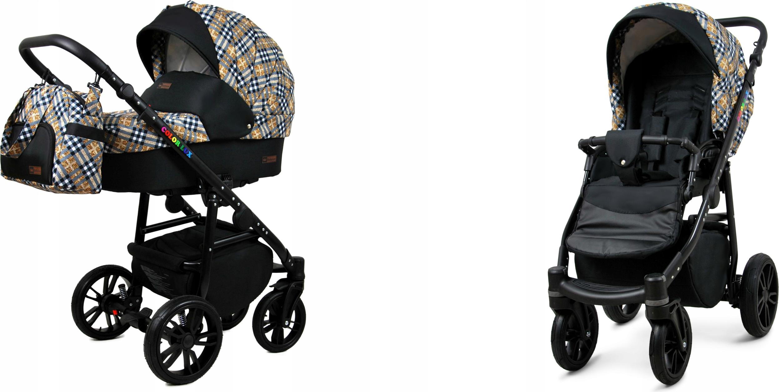 BabyLux Color Lux | 2in1 Kinderwagen Set | Gold Grille | Kombikinderwagen | Kinderwagenset | Bu