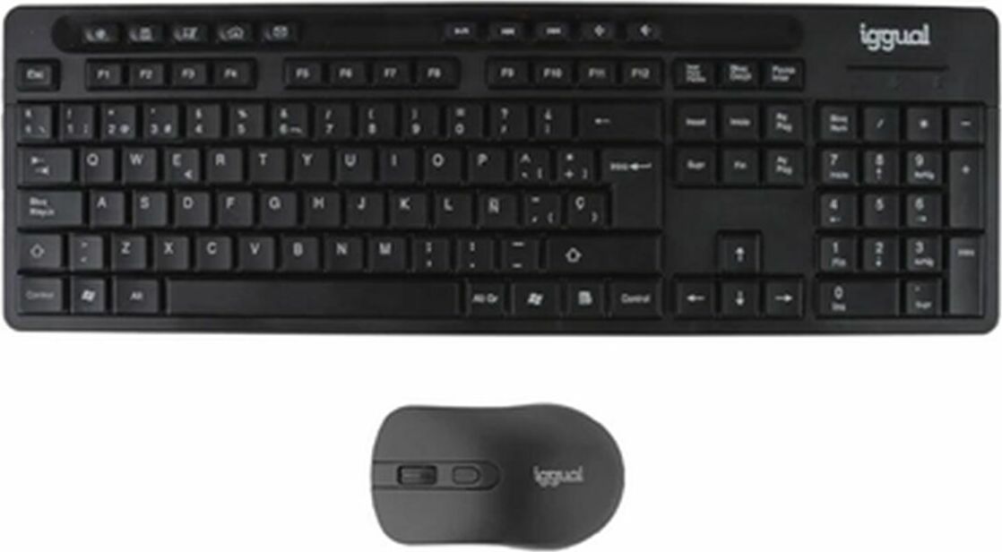 Tastatur mit Maus iggual WMK-BUSINESS2 Schwarz Qwerty Spanisch