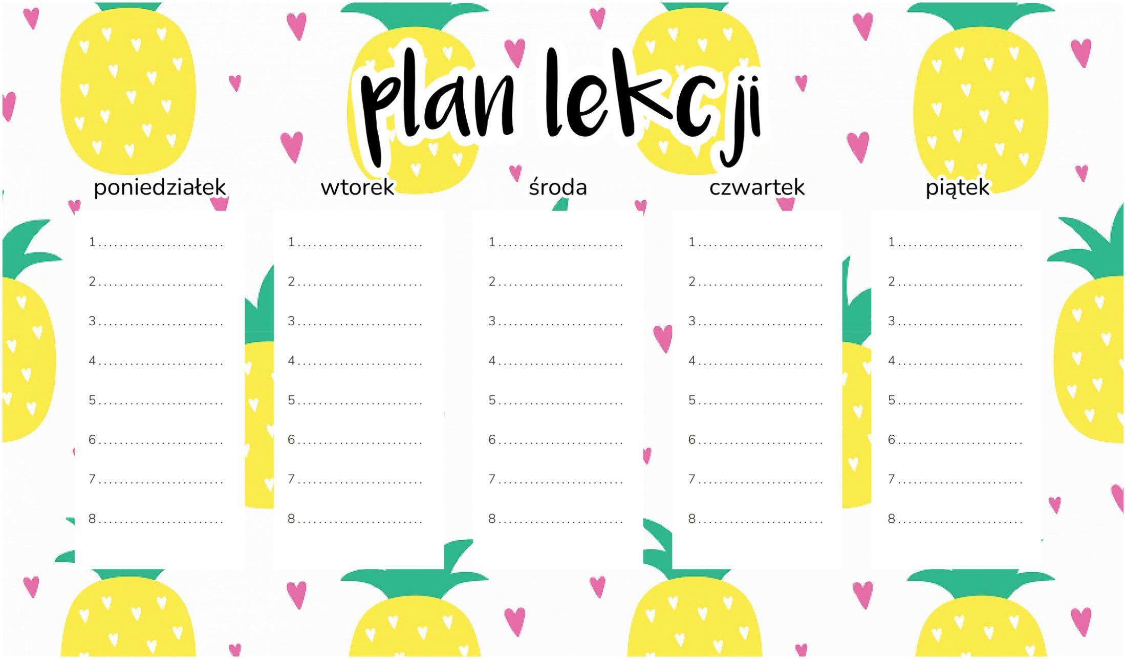 Tapdruk Magnetischer Unterrichtsplan „Ananas in Love“ 45 x 26 cm