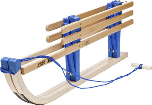 VT Sport Rodel Holz Schlitten Winter Holzschlitten Klapprodel Klappschlitten Blau 100 cm