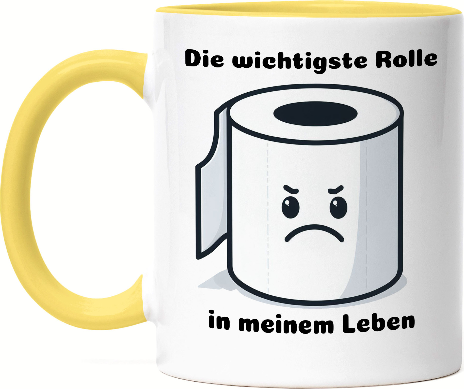 Hey!Print Die wichtigste Rolle Tasse Gelb Lustig WC Humorvolle Klorolle Geschenk HP-2391-T-Gelb