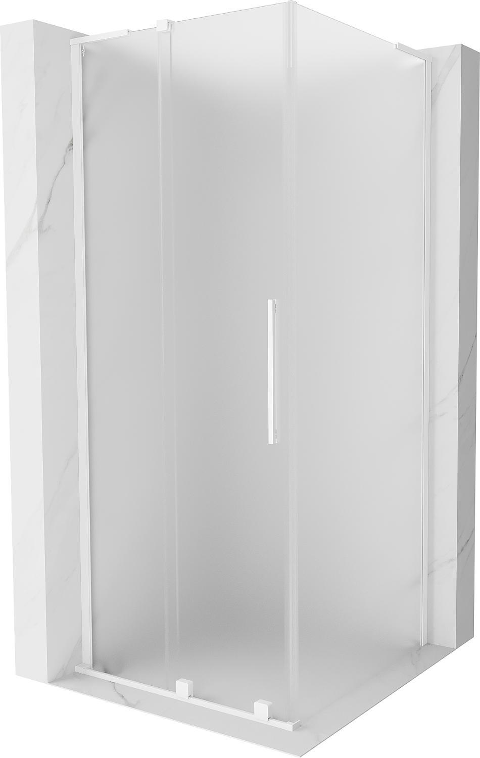 Mexen Velar L Schiebetür-Duschkabine 110 x 110 cm, Raureif, Weiß - 871-110-110-33-20