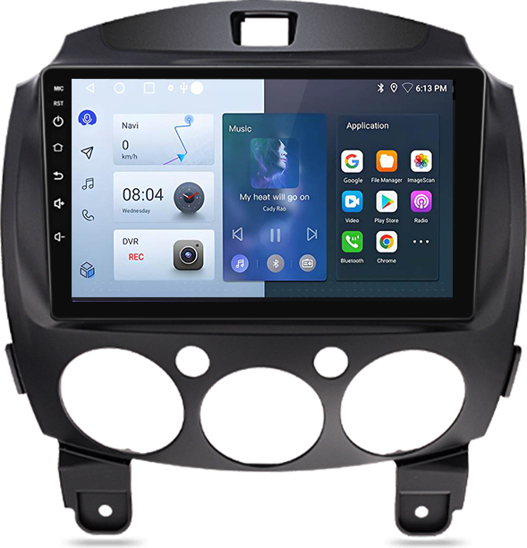 Awesafe carplay autoradio 9''Android13 Für Mazda2 2007-2013 GPS Navi DAB BT WIFI SWC RDS DSP 10Kern 12+256G XT891C.Mazda2