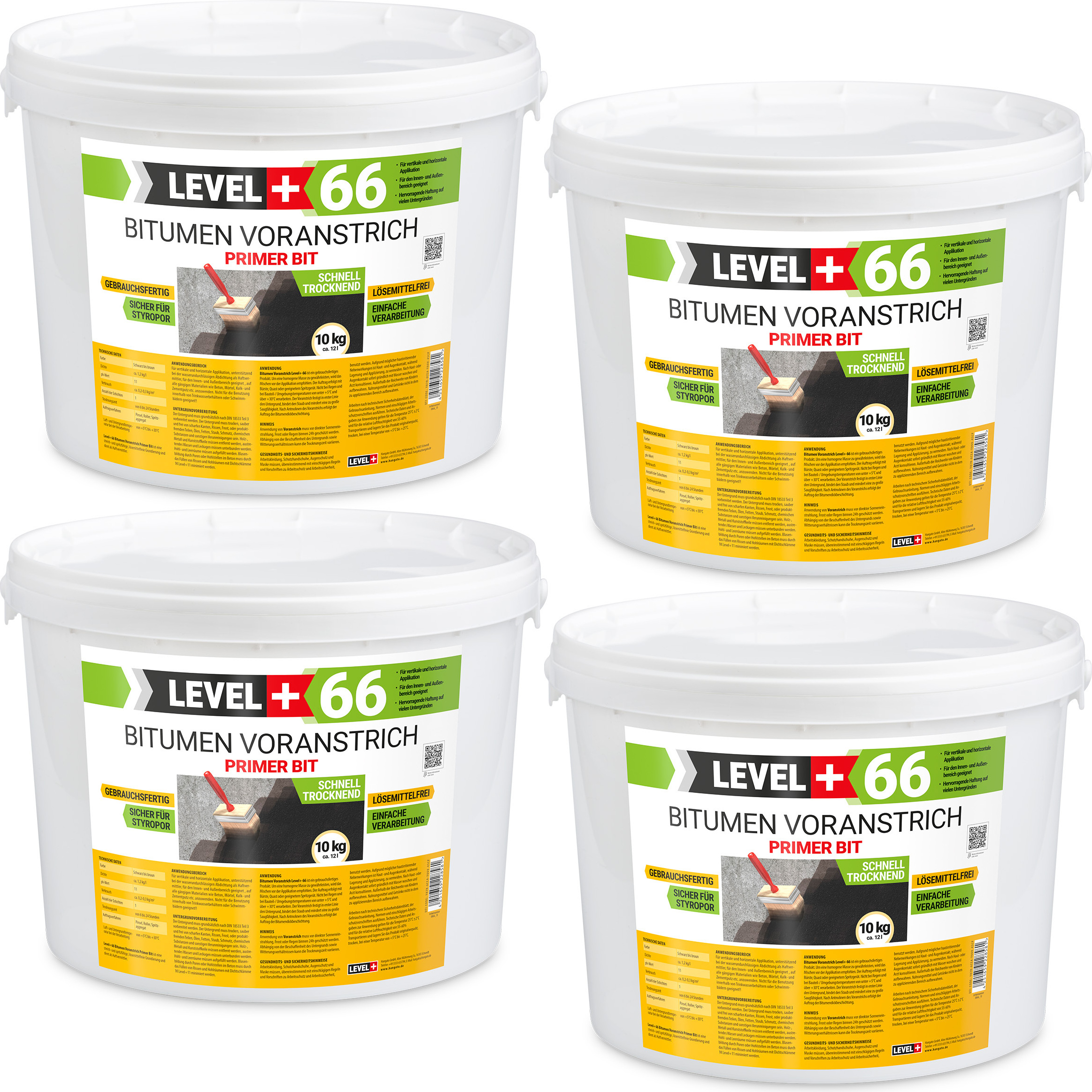 Hangato GmbH Bitumen Voranstrich Haftgrund 40kg Grundierung Bitumengrund Fundamente LEVEL+66 RM66_40
