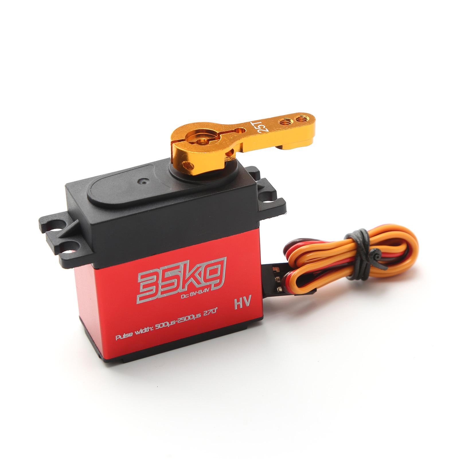 Lixada 35 kg Digitalservo IP66 Wasserdichter Edelstahl-Lenkservo 270 Grad Betriebstemperatur mit 25T Servoarm fuer 1/10 1/12 RC Auto Spielzeugboot Flugzeug Hubschrauber Roboter