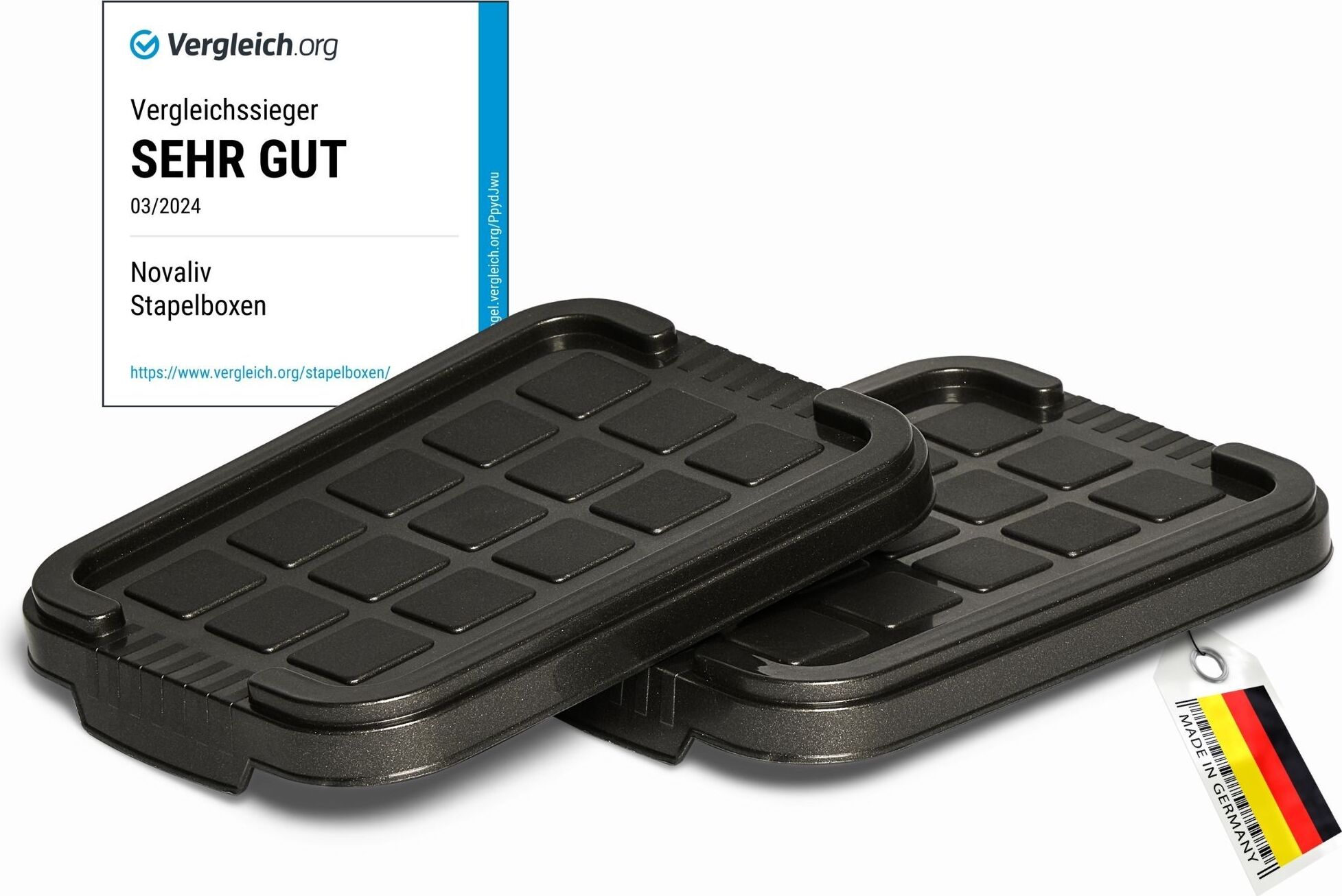 Novaliv 2x Ersatzdeckel für Novaliv 2 Liter mit Clipverschluss 19x14 cm Antrazit
