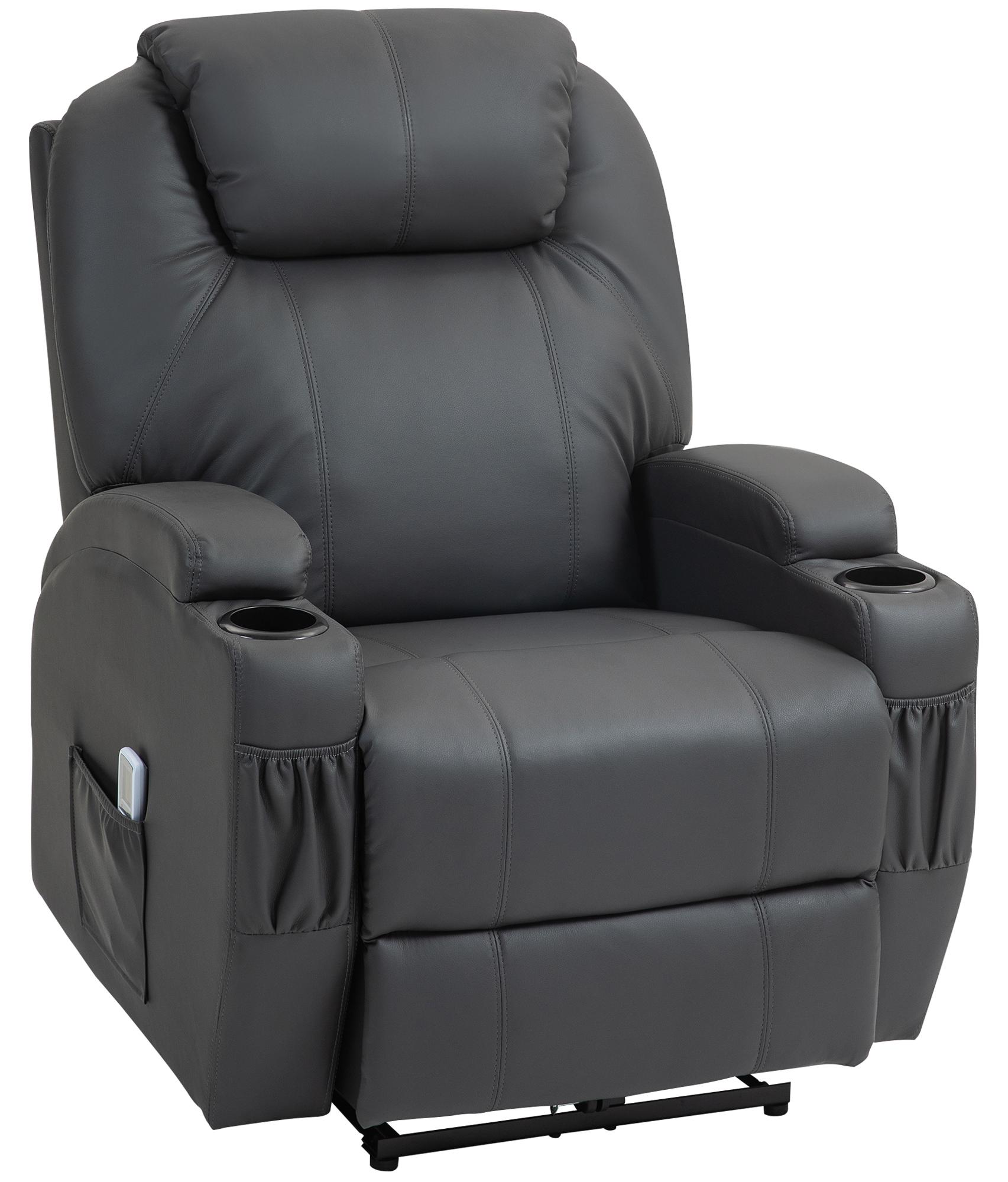 HOMCOM Relaxsessel mit Massagefunktion, Elektrisch TV-Sessel mit Liegefunktion 700-029V92CG
