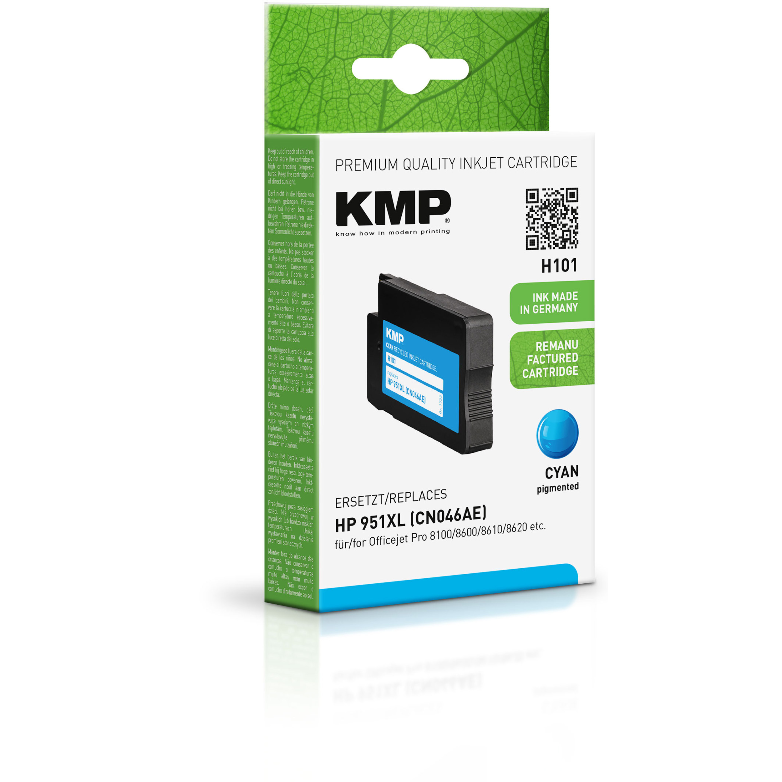 KMP H101 azurová atramentová kazeta kompatibilná s HP Officejet Pro HP 951XL (CN046AE)