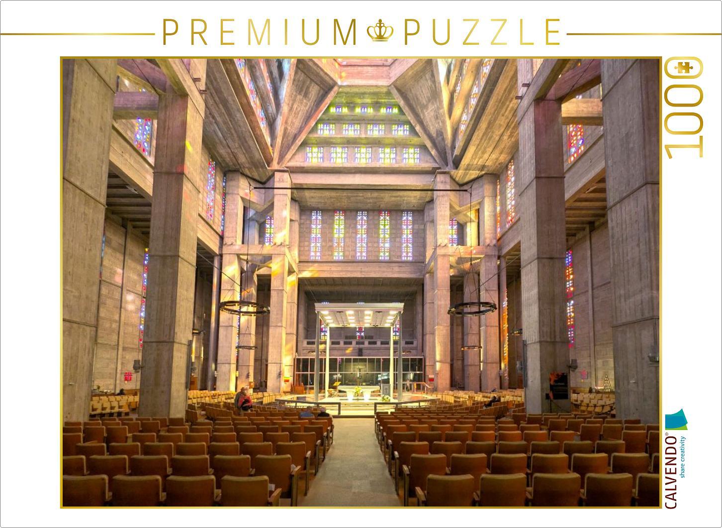 CALVENDO Puzzle Das farbenfrohe Kirchenschiff St. Joseph mit "Laternenturm" | 1000 Teile Lege-Größe 64x48cm Foto-Puzzle für glückliche Stunden