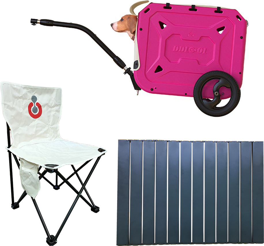 DDLCOL Fahrradwagen-Anhaenger, Haustiertransporter mit Raedern, bietet Platz fuer Kinder, zusammenklappbare Fahrraeder, grosse Hunde fuer Camping und Radfahren