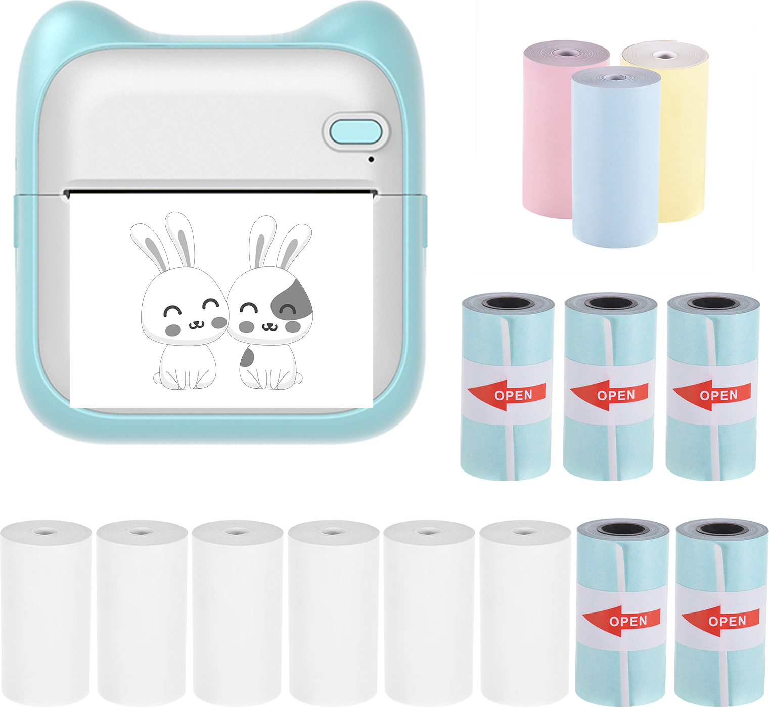 Annadue Thermodrucker Bluetooth - Tragbarer Etikettendrucker 203 DPI Für Tickets, Fotos & Notizen