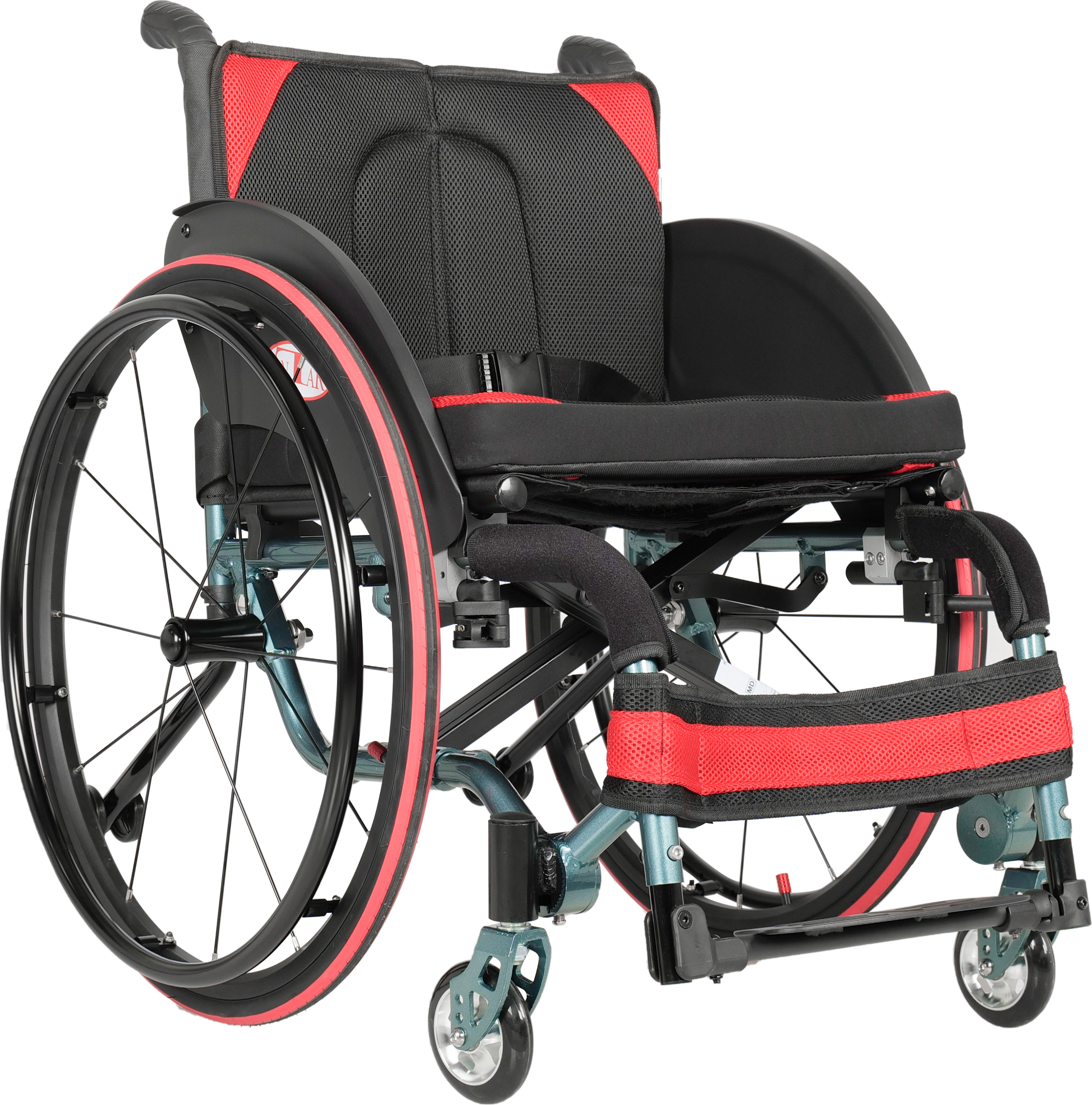Antar AT52316 Leichter Transportrollstuhl Faltbar Aus Aluminium – Klappbare Armlehnen, Verstellbare Fußstützen, Max. 100 Kg, Für Unterwegs & Reisen