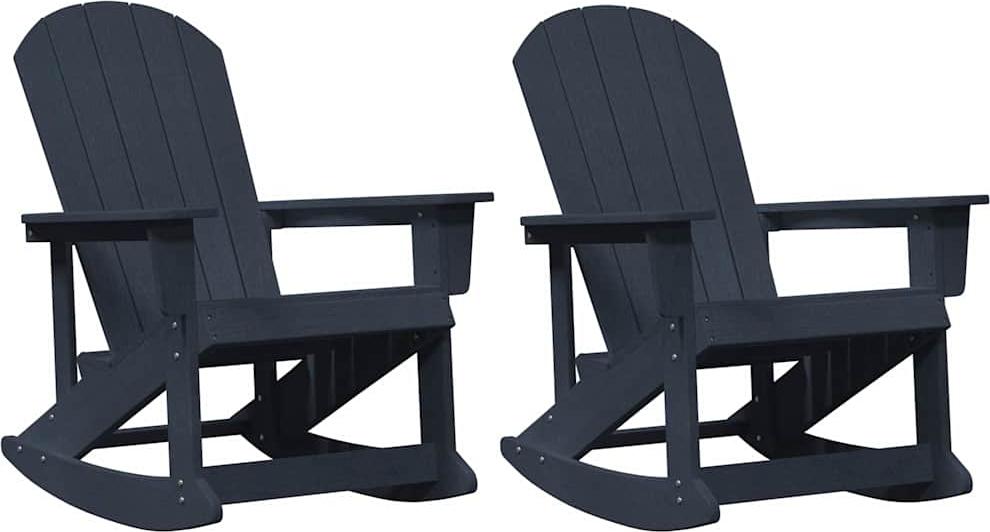 Adirondack hojdacie kreslá 2 pcs Námornícka modrá HDPE