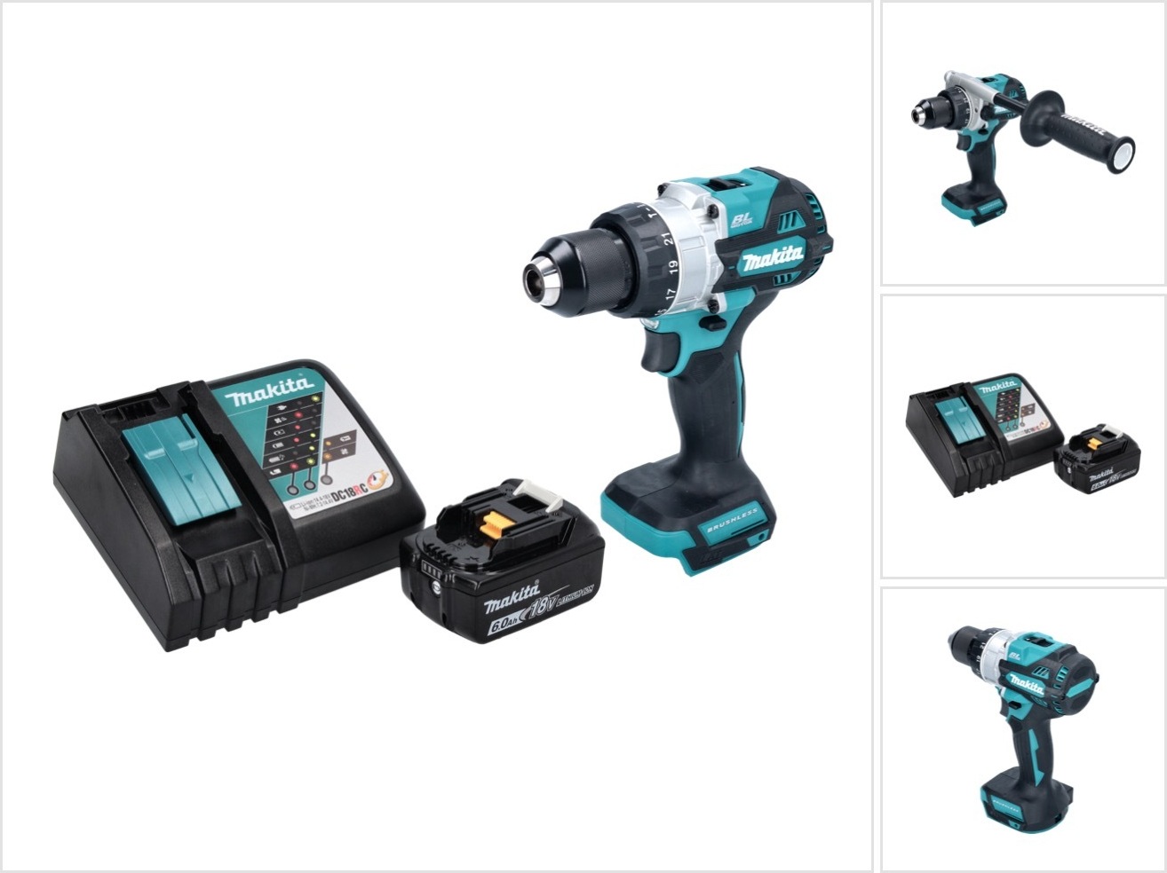 Akumulátorová príklepová vŕtačka Makita DHP 486 RG1 18 V 130 Nm bez kefiek + 1x akumulátor 6,0 Ah + nabíjačka