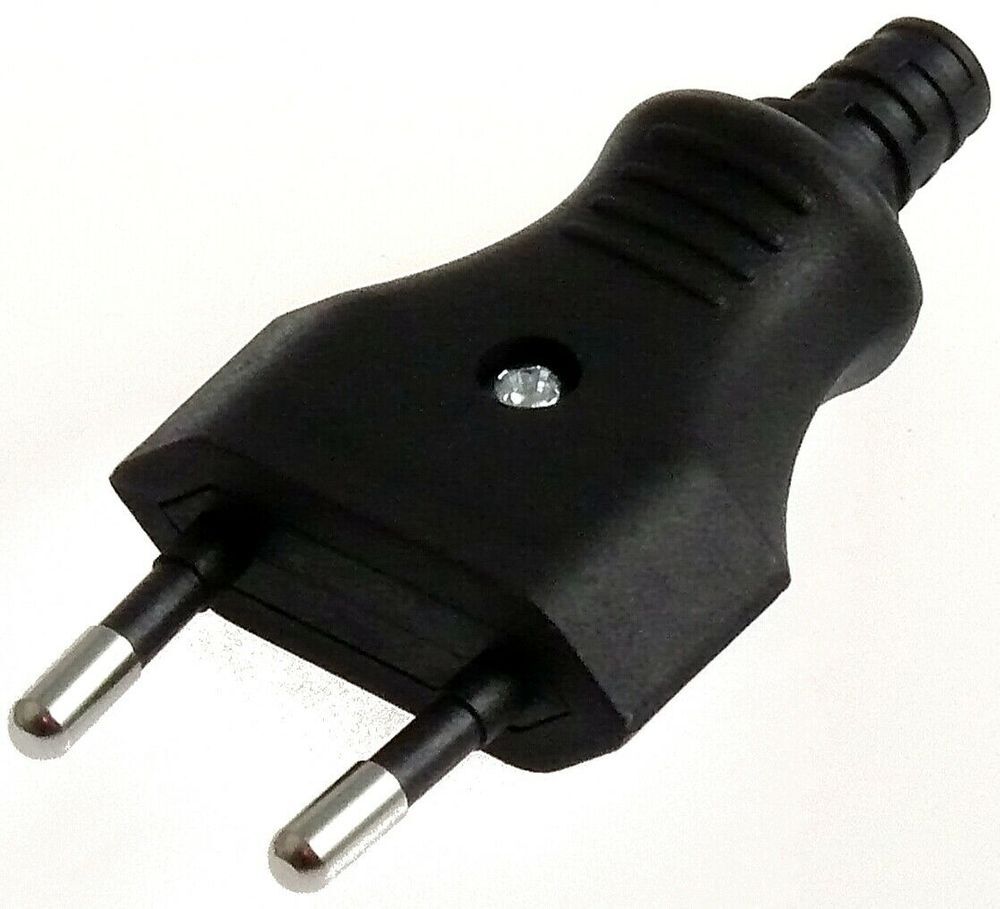 maxgo Eurostecker Eurokupplung 2-polig Flach Europa Stecker / Kupplung zum schrauben, TYP:Eurostecker schwarz EUSKTS