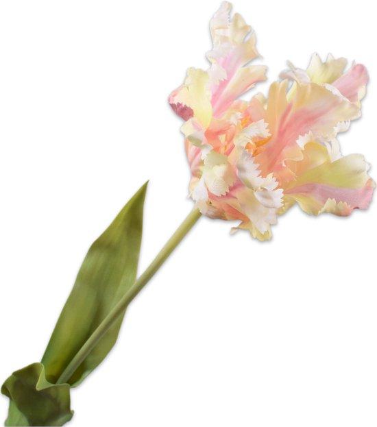 Silk-ka Seidenblume-Kunstblumen-Tulpenstiel Creme-Pink 71 cm 145864