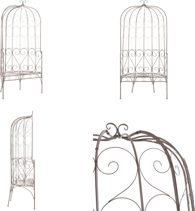 vidaXL Gartenbank 95 cm Eisen Antik Braun - Gartenbank - Gartenbänke - Außenbank - Außenbänke