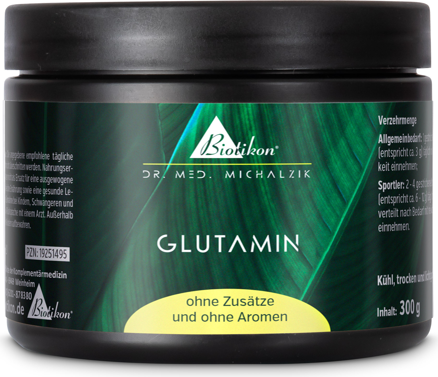 Glutamin Pulver nach Dr. med. Michalzik - veganes L-Glutamin - von Biotikon®
