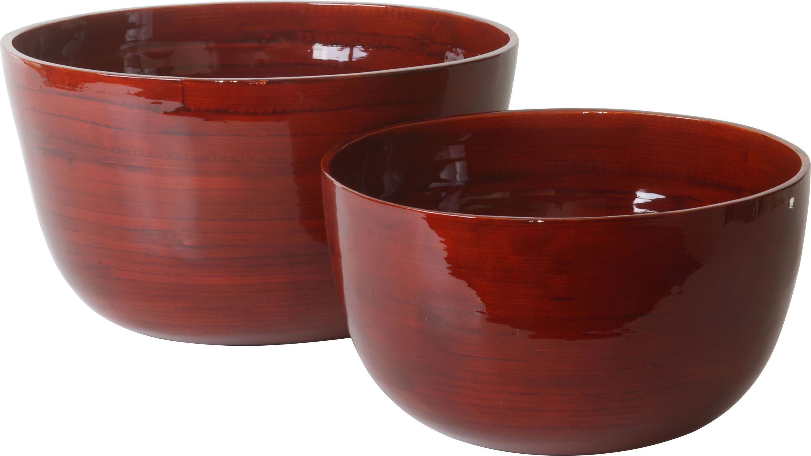 artra design Bambus Schalen,rot, Übertöpfe 2er SET M+S Design Schale, Deko, Dekoration, Dekoschale, dunkel rot Geschenk Tischschale 9117731-MS
