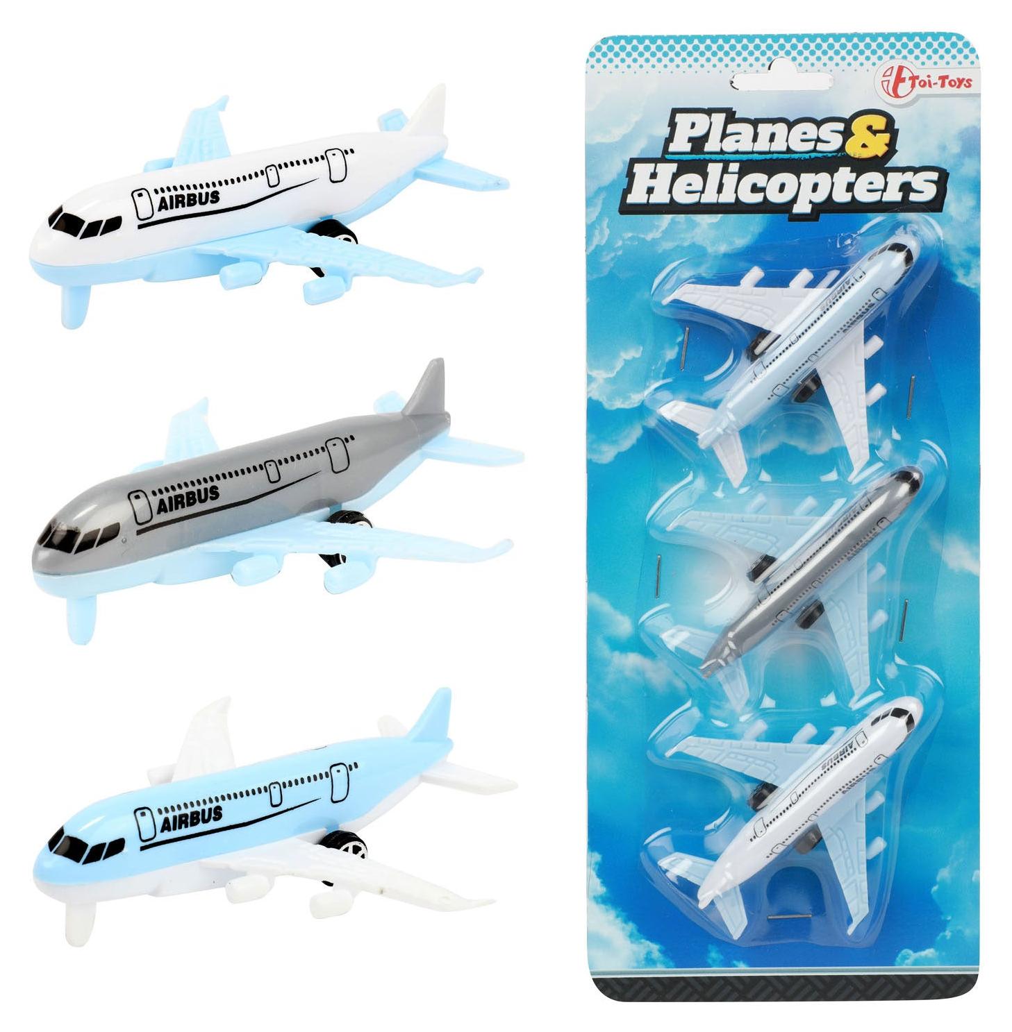 Toi-Toys - Spielzeugflugzeuge - Airbus Flugzeuge (3 Stück) Modellflugzeug Plane 26741A