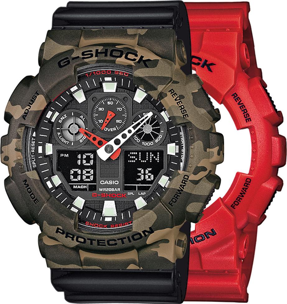 Casio G-Shock SET GA-100B-4AER hodinky + BEZEL 10507070 + BAND 10347688 20BAR