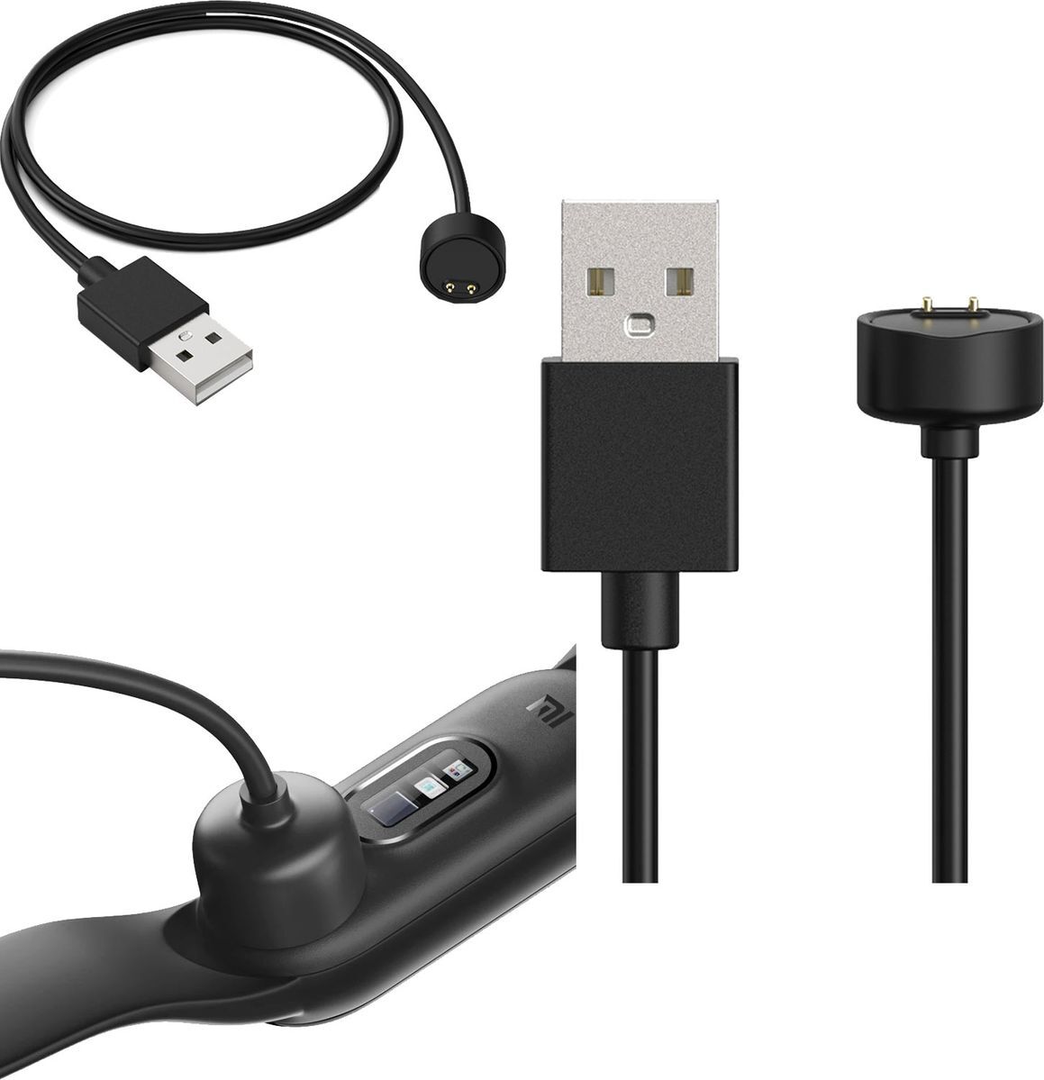 Dokovacia stanica pre Xiaomi Mi Band 5 / 6 / 7 Mijobs Smart Watch USB Schwarz Nabíjací kábel Ladestation