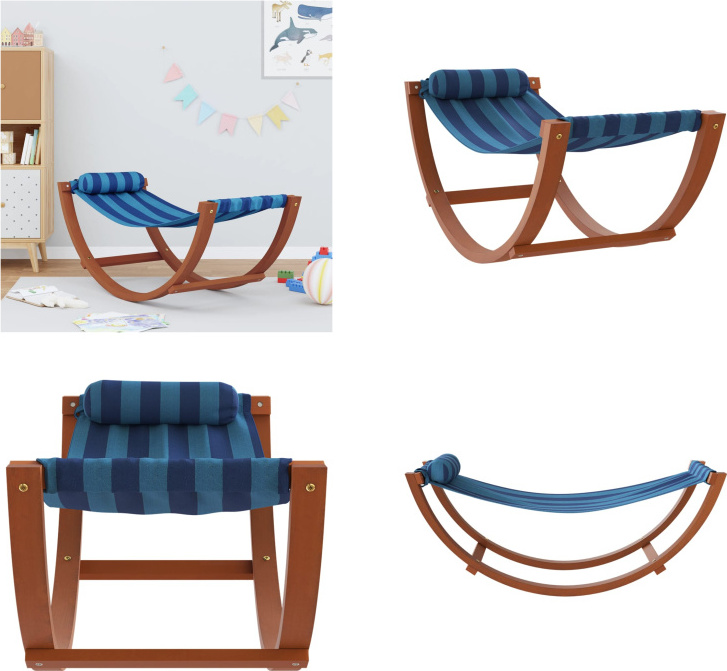 vidaXL Hojdacia sieť pre deti Blue Stripes Fabric - Hojdacia sieť pre deti - Hojdacie siete pre deti - Hojdacia sieť - Hojdacie siete