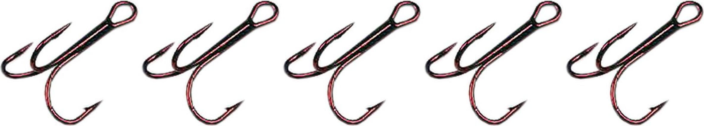 BEHR 5 Stk Raubfisch Haken Drillinge rot Gr. 3/0