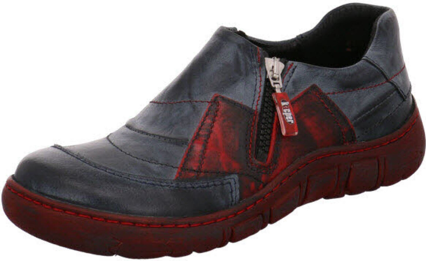 Kacper Damen Slipper blau rot 2-1188 678+311+678